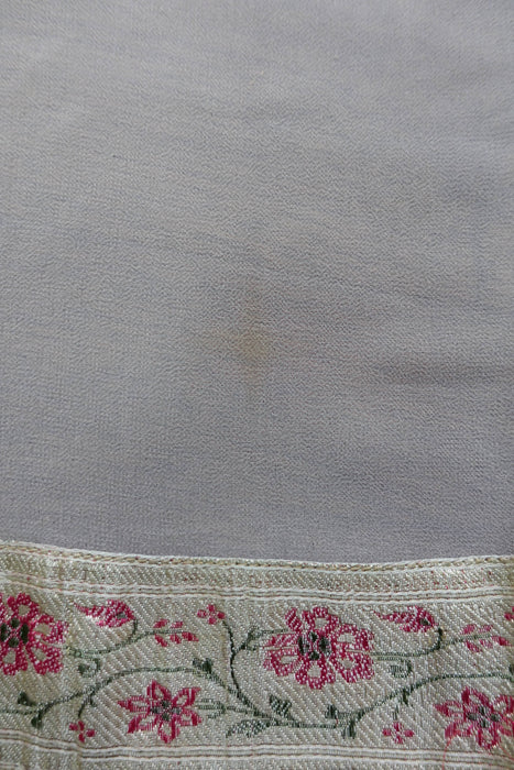 Beige With Floral Banarsi Border - New