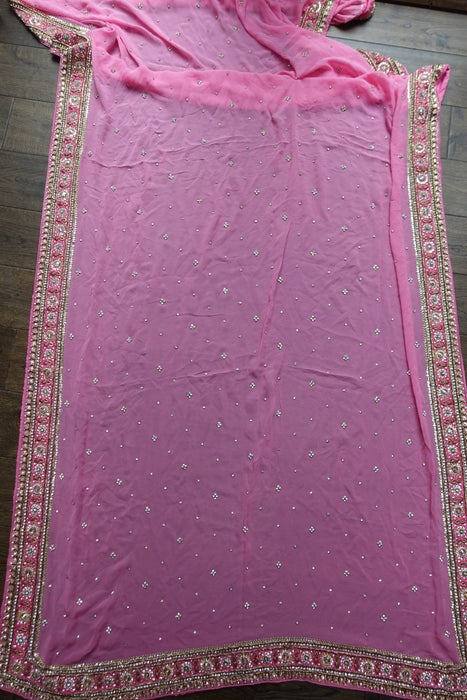 Pink Heavy Embellished Dupatta - Preloved