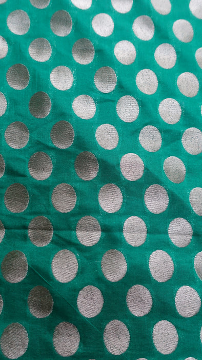 Green And Gold Spot Banarsi Dupatta - New