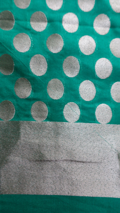 Green And Gold Spot Banarsi Dupatta - New