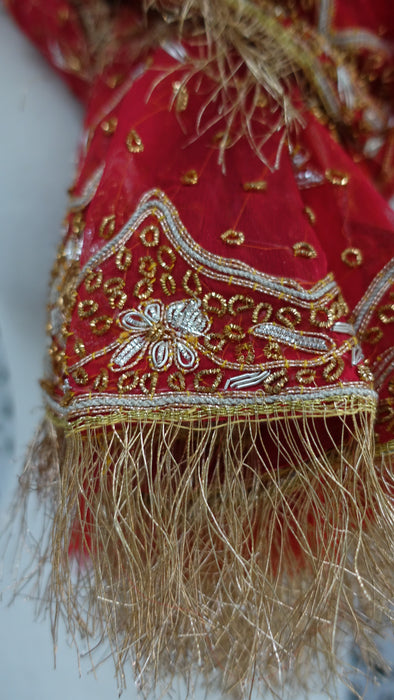 Red Vintage Wedding Dupatta - New