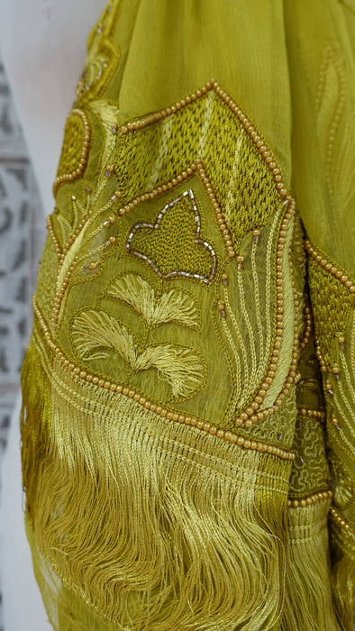 Ochre Vintage Silk Chiffon Dupatta - New
