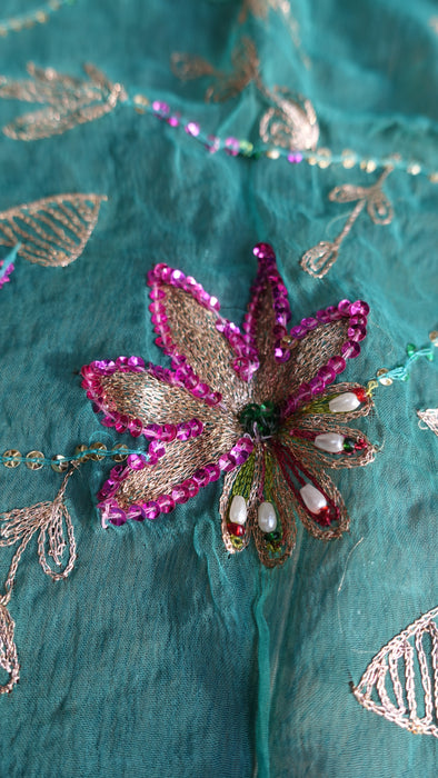 Jade Vintage Embroidered Dupatta - New