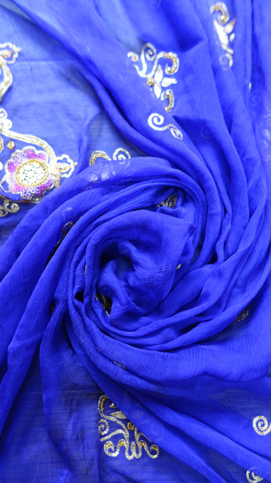 Purple Vintage Silk Chiffon Dupatta - Preloved