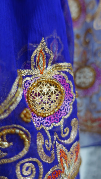 Purple Vintage Silk Chiffon Dupatta - Preloved