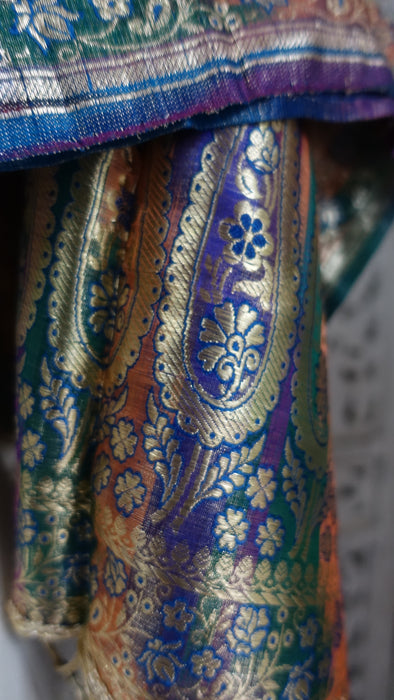 Colourful Banarsi Brocade Vintage Shawl - New