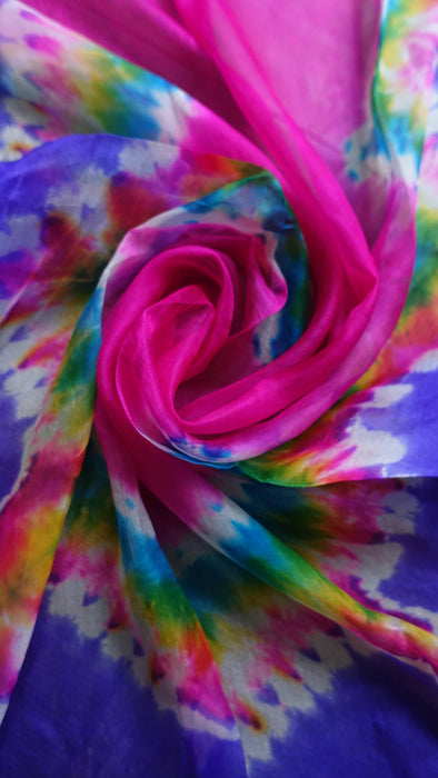 Tie Dye Silk Light Silk Dupatta - New