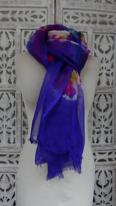 Tie Dye Silk Light Silk Dupatta - New
