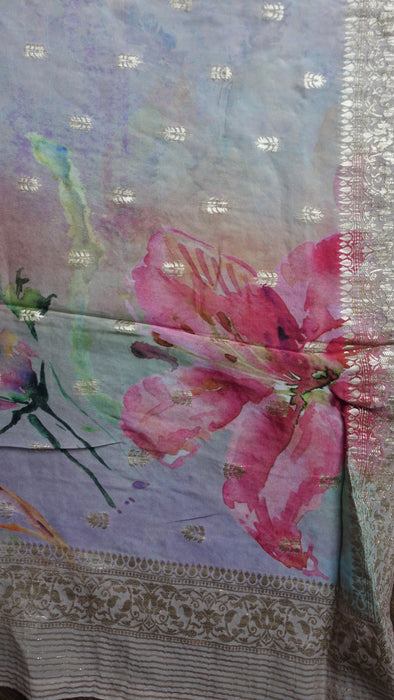 Floral Pure Silk Printed Dupatta - New