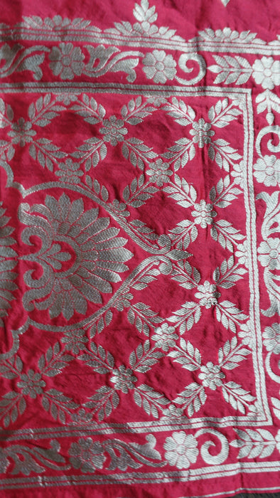 Red And Gold Faux Brocade Shawl