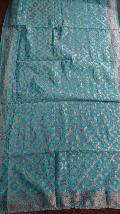 Sea Green And Gold Shawl - New