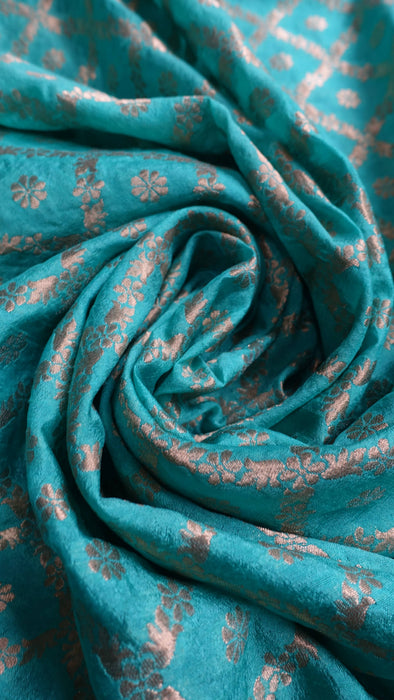 Sea Green And Gold Shawl - New