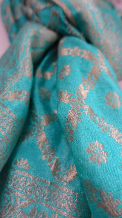 Sea Green And Gold Shawl - New
