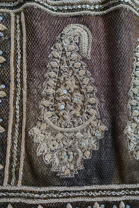 Caramel Linen Silk Blend Vintage Dupatta - Preloved