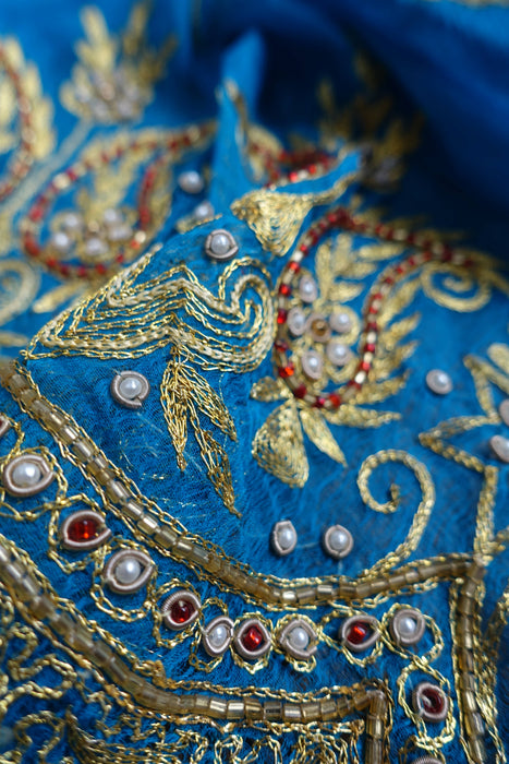 Peacock Blue Vintage Dupatta - New