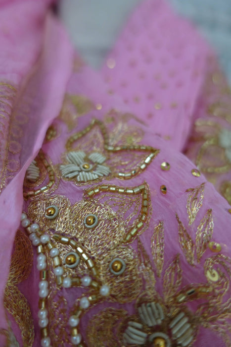 Pale Pink Vintage Embroidered Dupatta - New