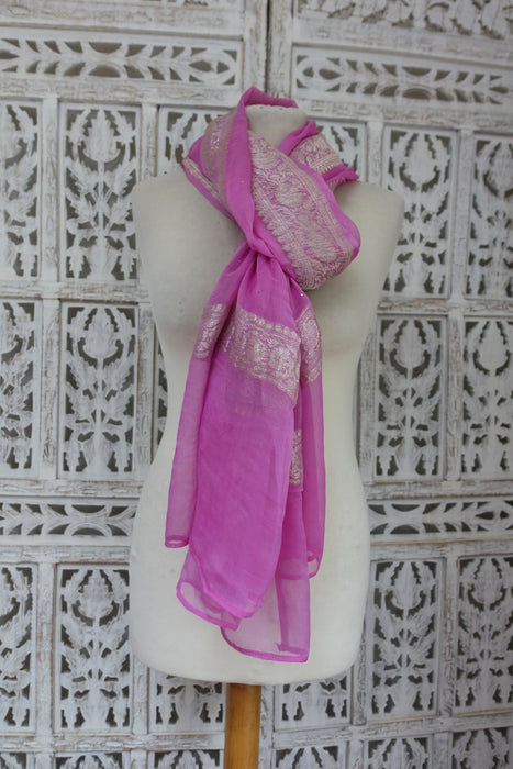 Pale Pink Pale Banarsi Dupatta - New