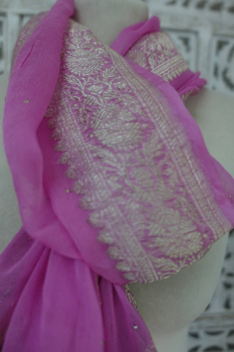 Pale Pink Pale Banarsi Dupatta - New