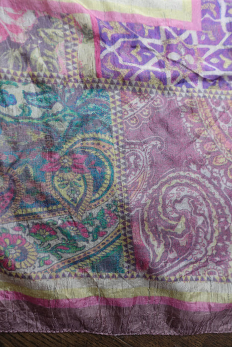 Muted Pinks Printed Fine Silk Dupatta - Preloved