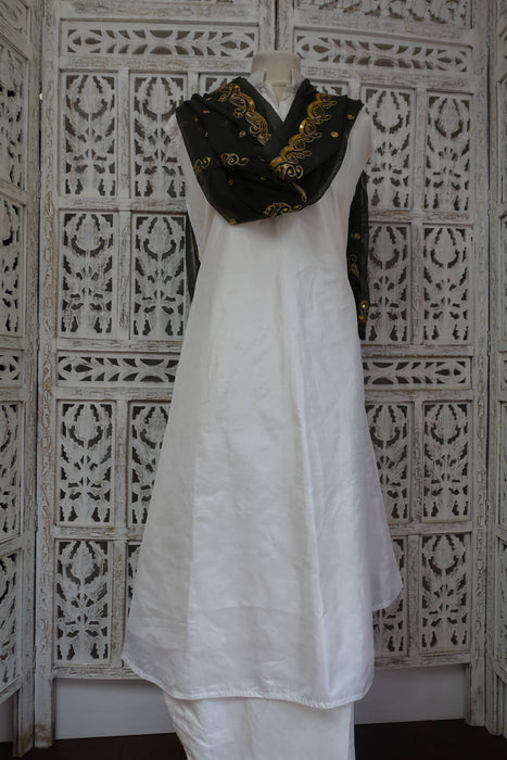 Olive Dark Green Vintage Dupatta - New