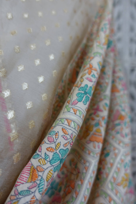 Cream Cotton Silk Dupatta - New