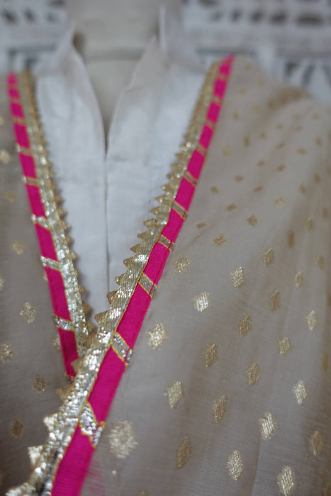 Cream Cotton Silk Dupatta - New