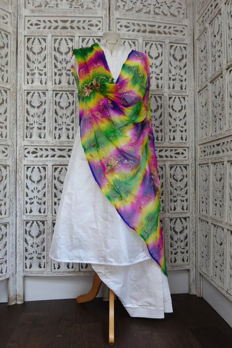 Multicoloured Vintage Zardosi Dupatta - New