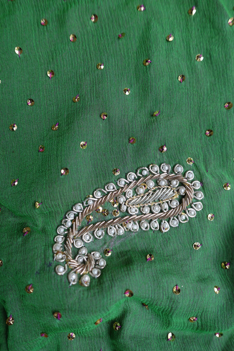 Gold Sequinned Double Backed Vintage Dupatta - New