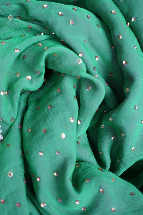 Gold Sequinned Double Backed Vintage Dupatta - New