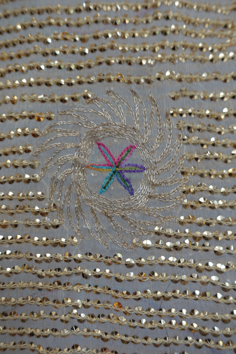 Cream Sequinned Vintage Dupatta - New