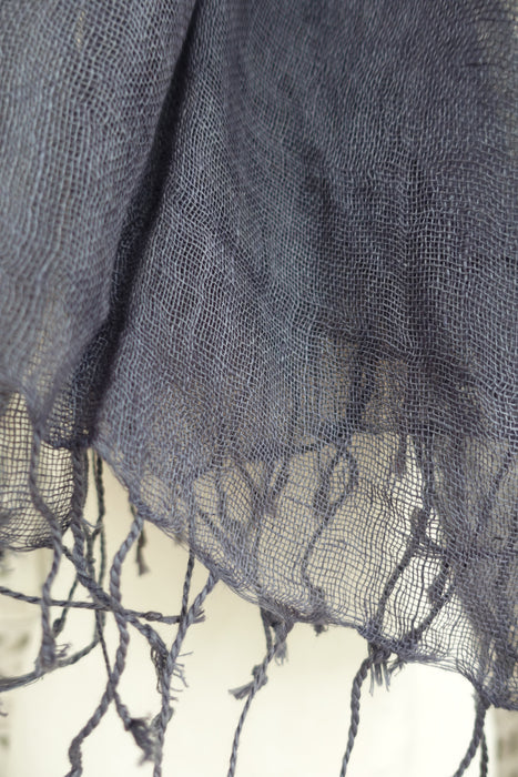 Bluey Grey Linen Blend Scarf - New