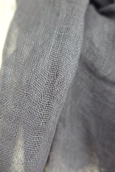 Bluey Grey Linen Blend Scarf - New