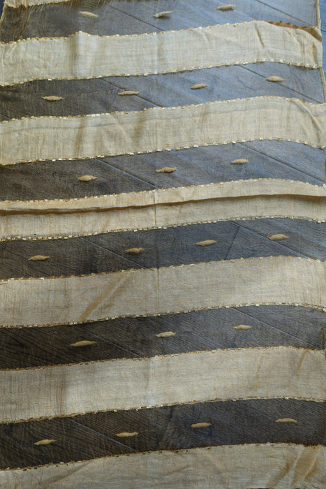 Ochre Pure Silk And Organza Scarf - New