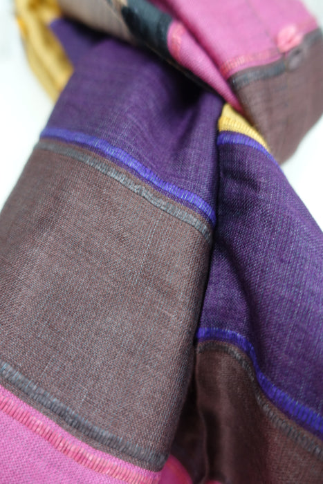 Raspberry Purple And Ochre Scarf - New