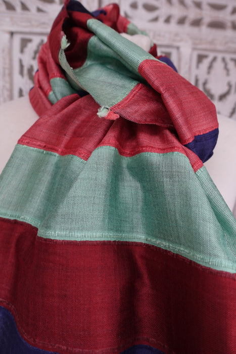 Mint Dark Red Purple Scarf - New