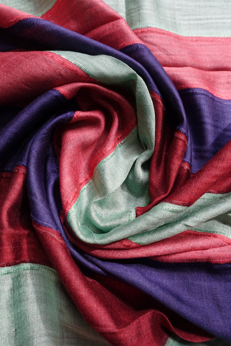 Mint Dark Red Purple Scarf - New