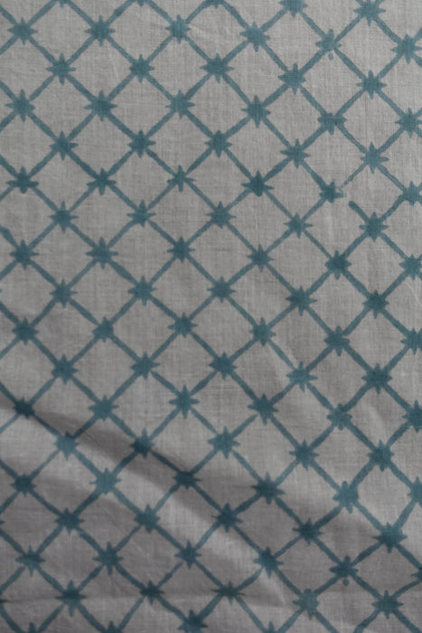 White And Light Blue Pure Cotton Scarf - New