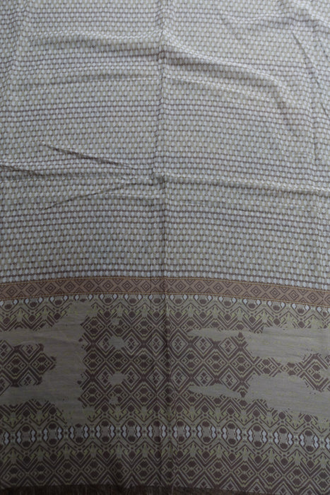 Beige And White Cotton Scarf - New
