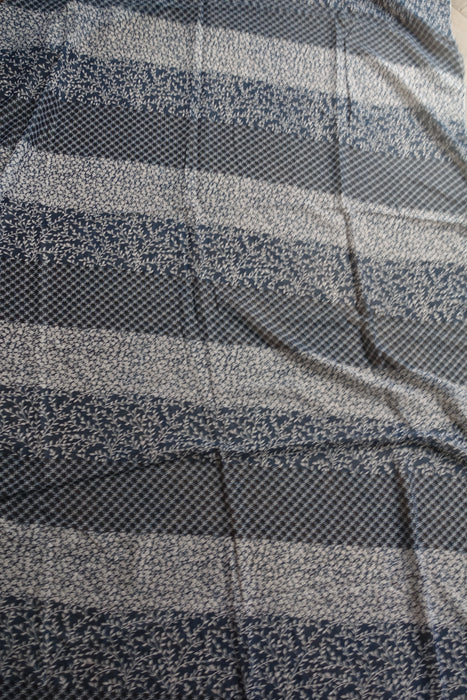 Blue Printed Fine Cotton Scarf - New