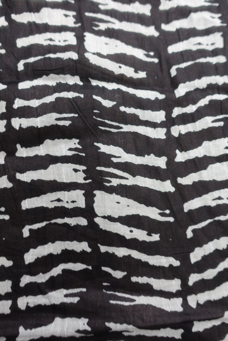 Black 4 Way Printed Cotton Large Scarf - New