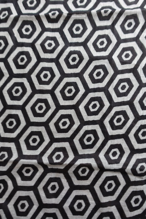 Black 4 Way Printed Cotton Large Scarf - New
