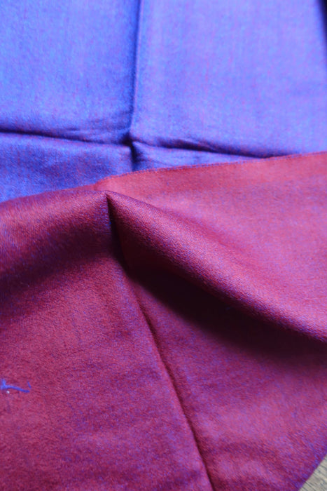 Red And Purple 2 Tone Pure Silk Scarf - New