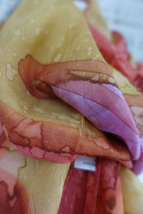 Caramel And Rust Silk Scarf - New