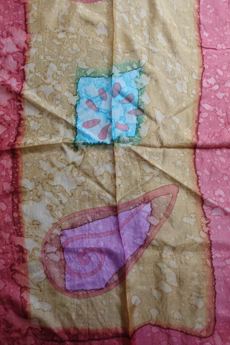 Caramel And Rust Silk Scarf - New