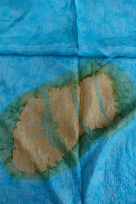 Pink And Blue Silk Scarf - New