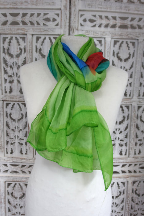 Lime Green Silk Scarf - New
