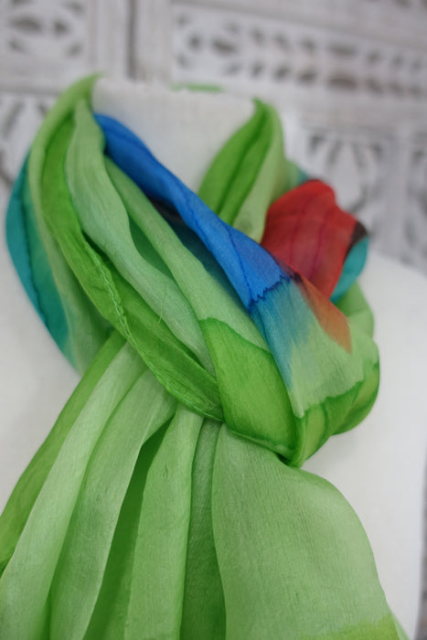 Lime Green Silk Scarf - New