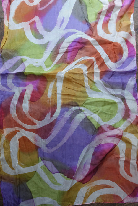 Multicoloured Silk Scarf - New