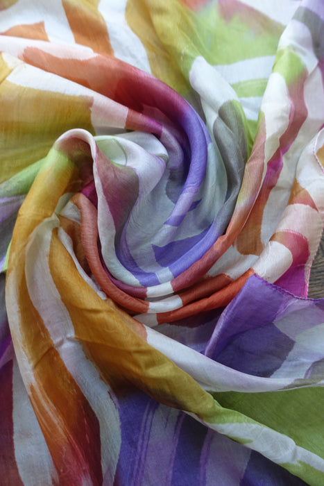 Multicoloured Silk Scarf - New