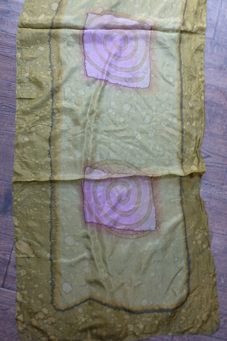 Khaki Green Silk Scarf - New